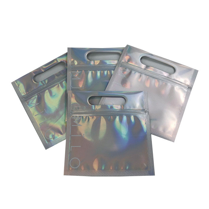 Holographic Laser Cosmetic Packaging Bag CMYK  Handle