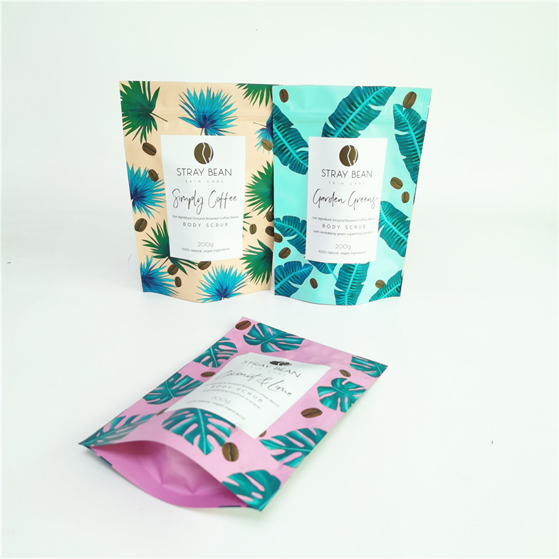 Customized Doypack Coffee Salt Face Scrub Packaging Bag Suger Body Scrub Packaging Bag