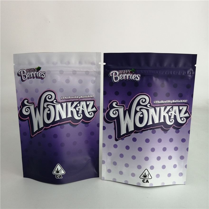 Customized 3.5g Cookie Nut Weed Stand Up Zipper Pouch Plastic Candy Bag 7g 18g 24g