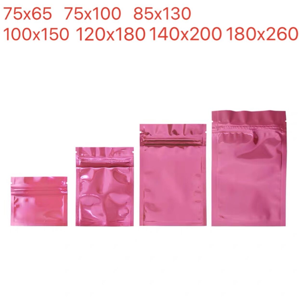 Cosmetic Product Skin Care Cream Packaging Small Sachet Current Size Flat Transparent Shinny Bag Pink Red Rainbow Bag