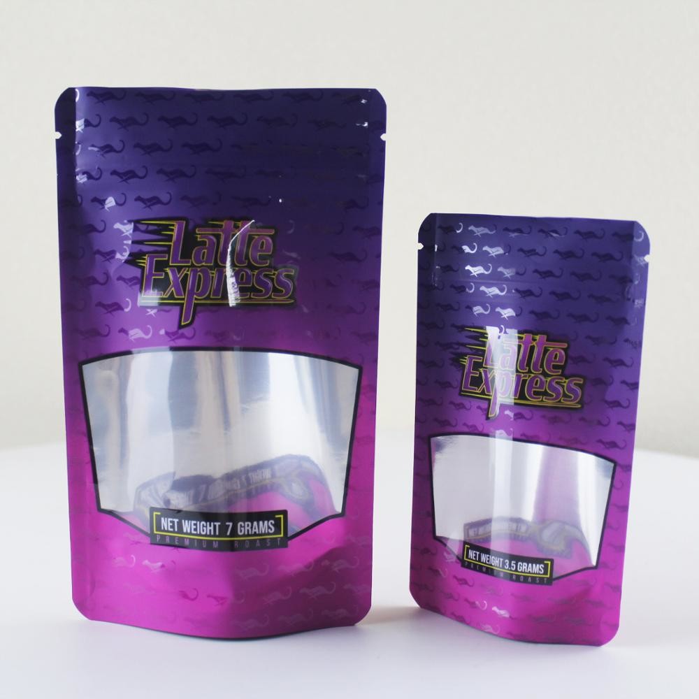 Gravure Printing CBD Cannabis Mylar  Bags With Windows