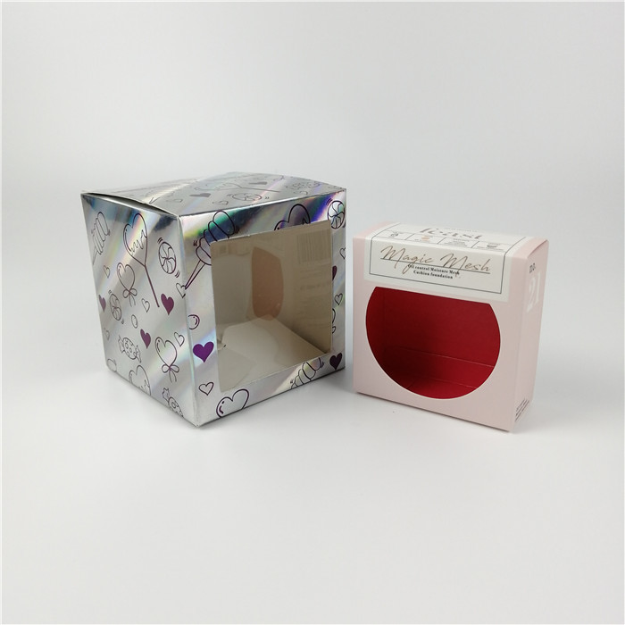 Clear Window Pantone Color Holographic Paper Box Matt Lamination