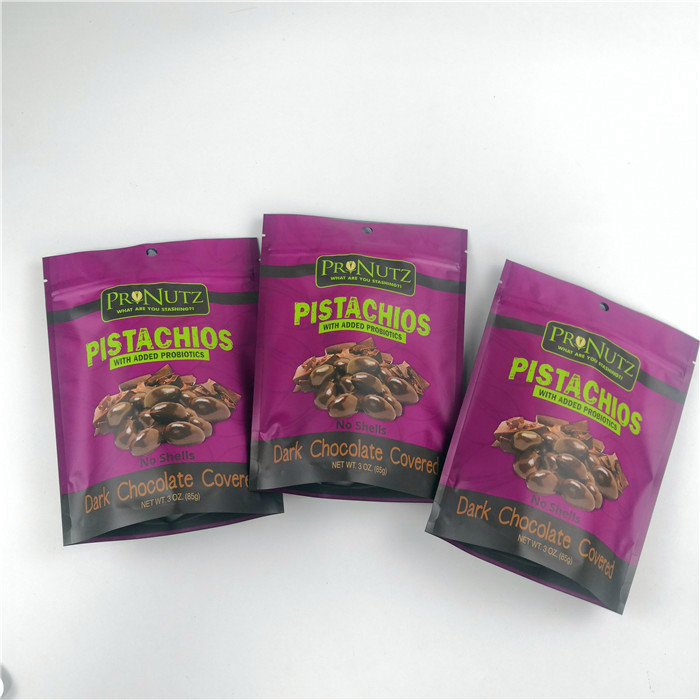 Custom logo laminated heat sealing vacuum packing bags for nuts packaging