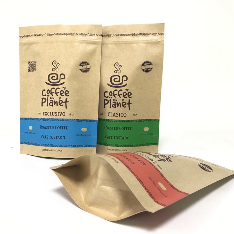 Pantone Color Kraft Paper MOPP VMPET 180 Micron Stand Up Pouch