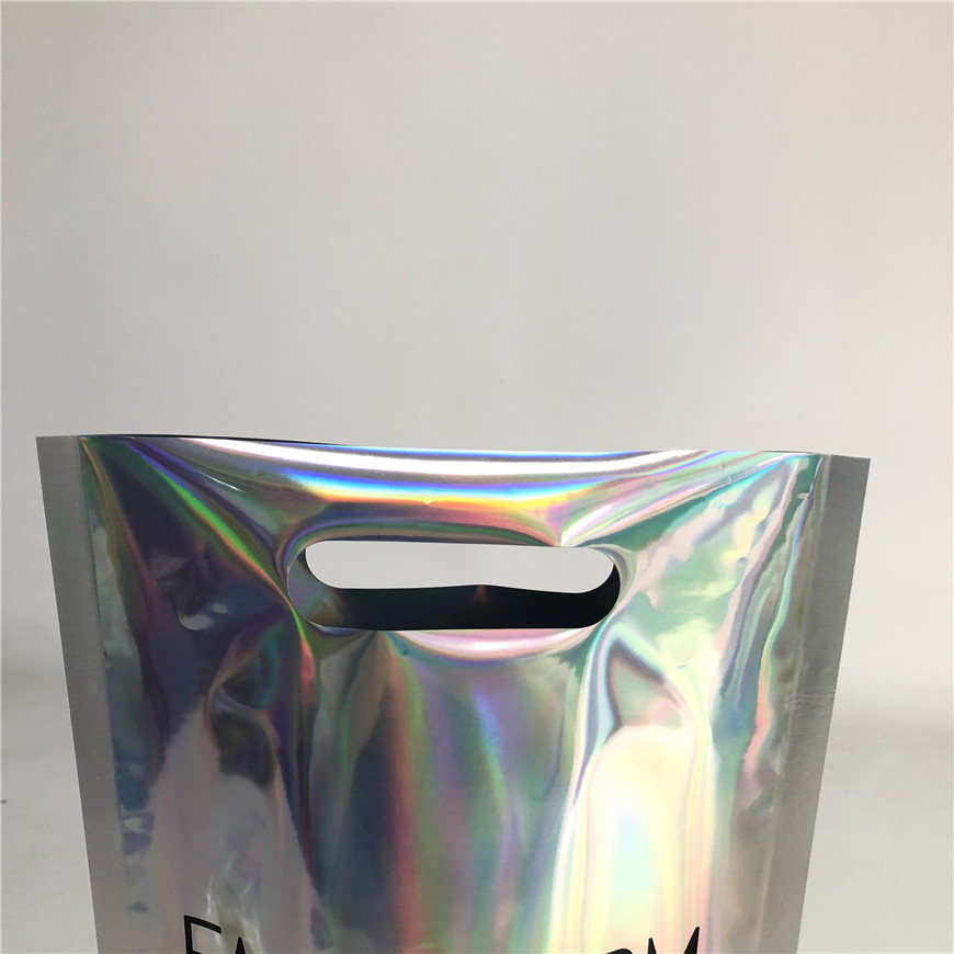 Smell Proof Stand Up Zipper Hologram Colorful Cosmetic Kit Beauty Packaging Bag