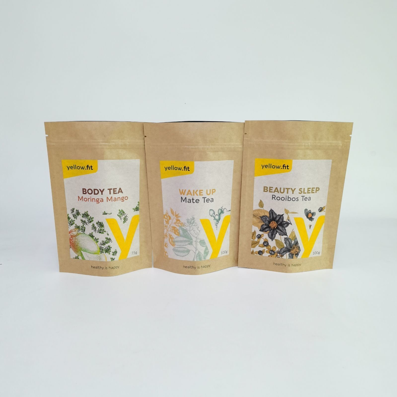 Stand Up Coffee Packaging Bags Kraft Paper Bags with Zipper