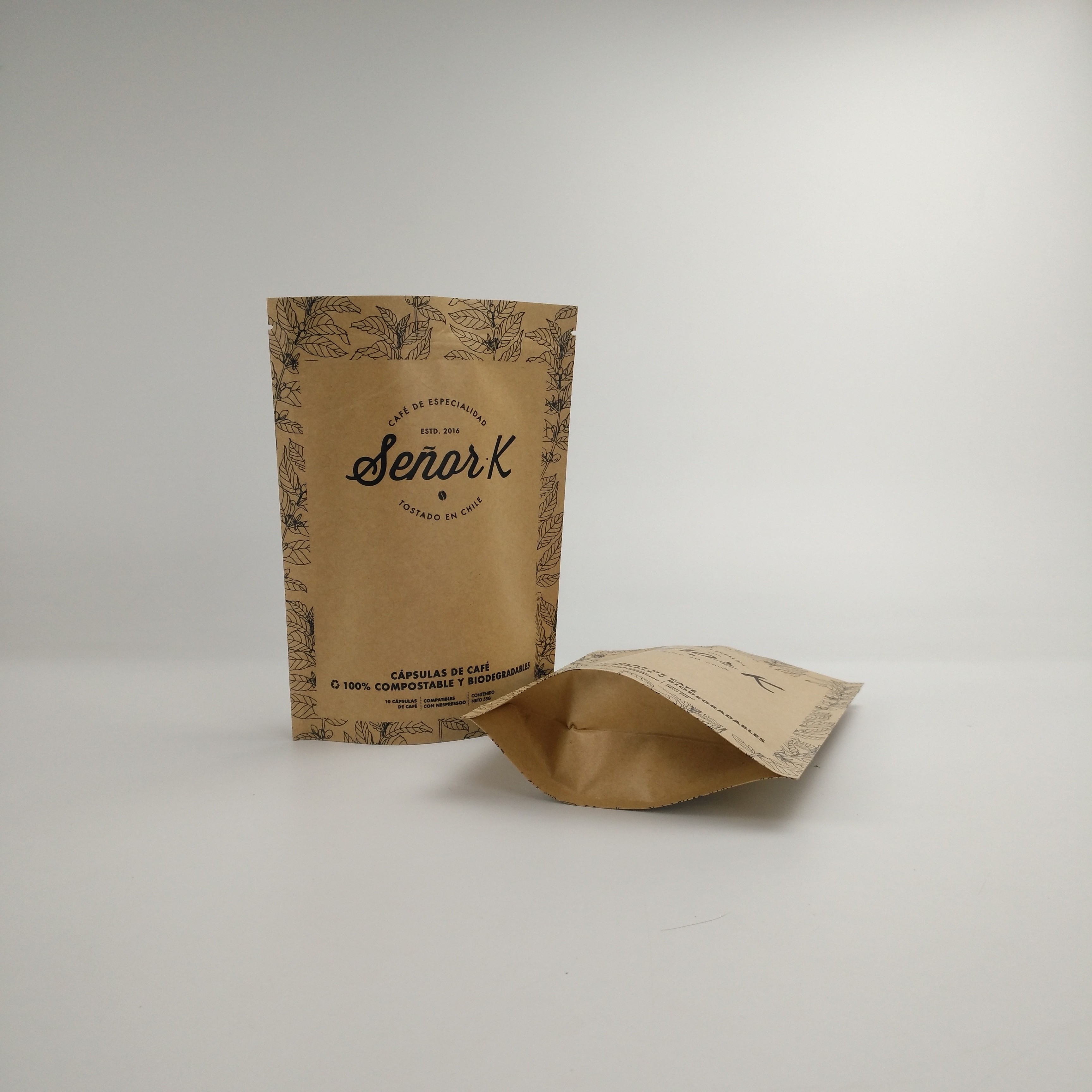Stand Up Aluminium Foil Sachet Packaging Coffee Bags Kraft Paper Manufacturers Packaging Coffee Bags