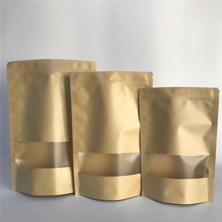 Custom Accepted Stand up Kraft Paper Bags with Window