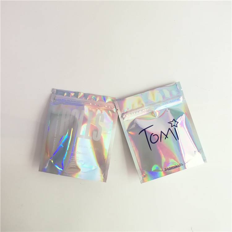 Custom Accepted Holographic Cosmetics Packaging Bags with Zipper