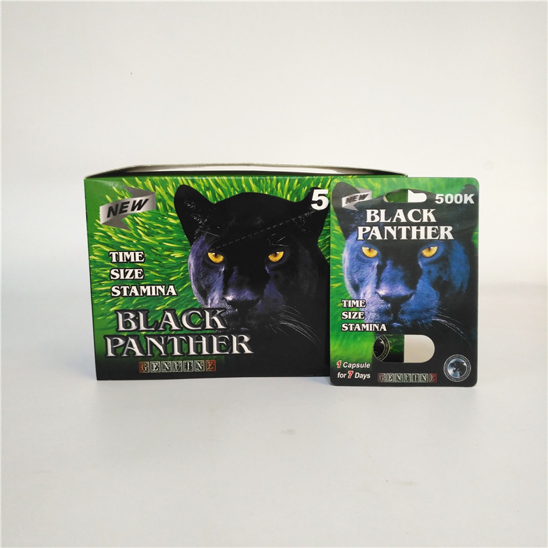 Custom Printed Blister Card Packaging Black Panther 3D Card for Capsule with Box