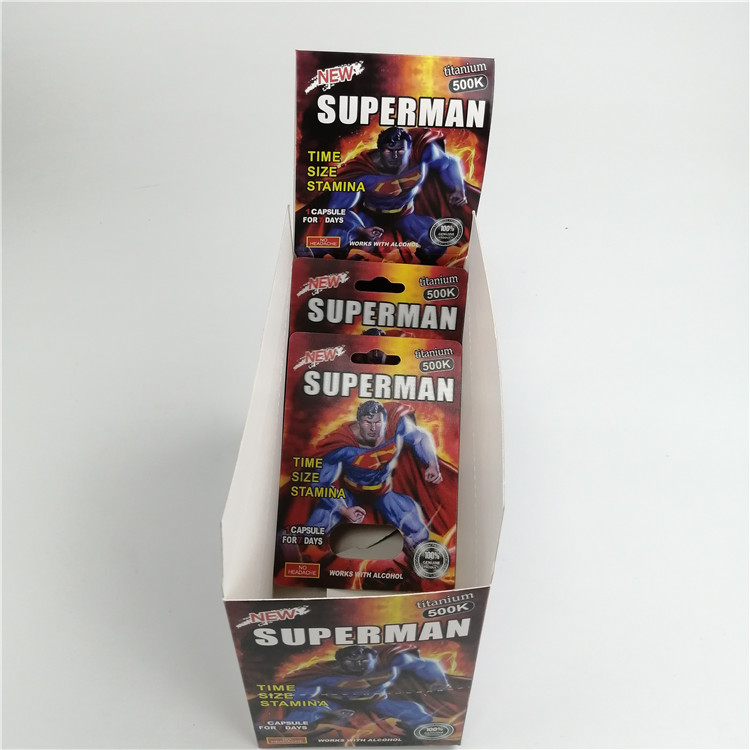 Rhino 99 500K Superman Male Enhancement 3D Blister Card Capsule Sex Pills Packaging