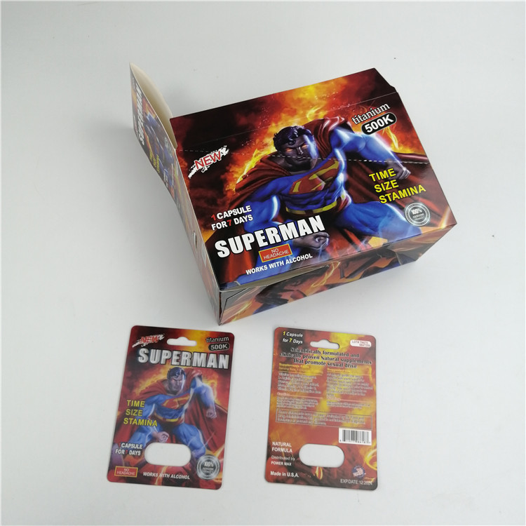 Hot Sale Rhino 99 500K Male Enhancement Pills Packaging 3d Blister Cards 24ct Display Paper Box