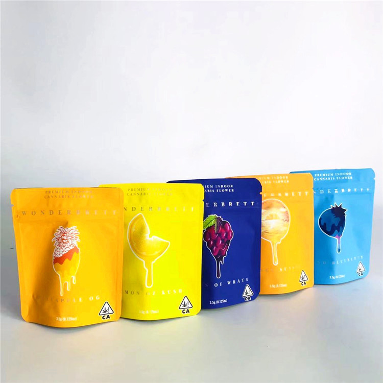 Custom Accepted Stock Gummy Packaging Bags Soft Touch  Stand up Bags