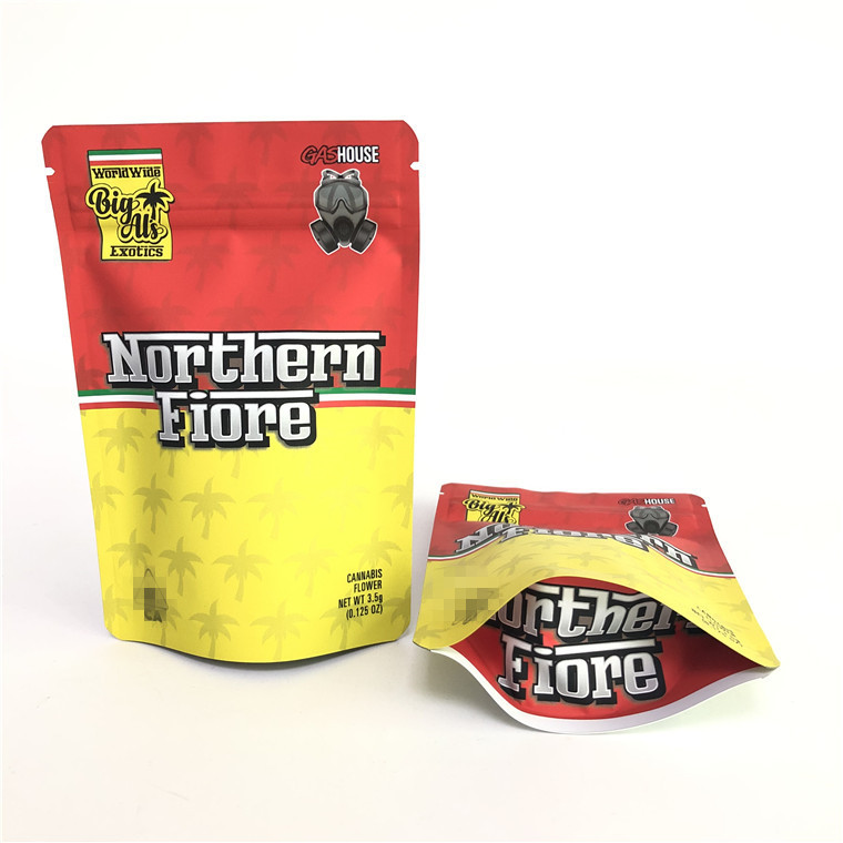 Gummy Mylar PE CMYK 180mic Herbal Stand Up Bag Offset Printing