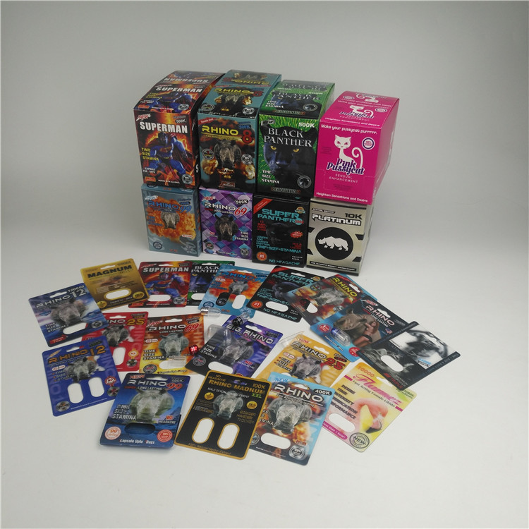 MOPP 350g Thickness Blister 3d Cards Rhino Male Enhancement Pill