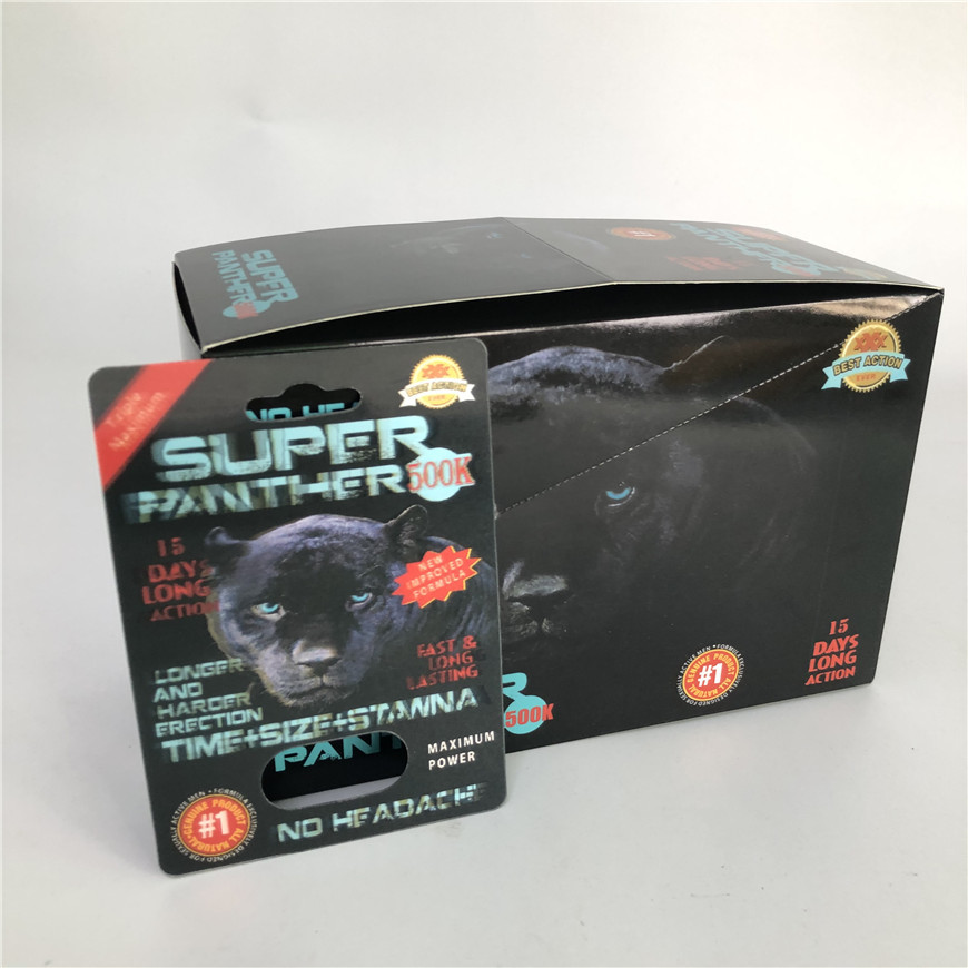 Plastic Super Panther Pill Blister 3D Lenticular Card CMYK
