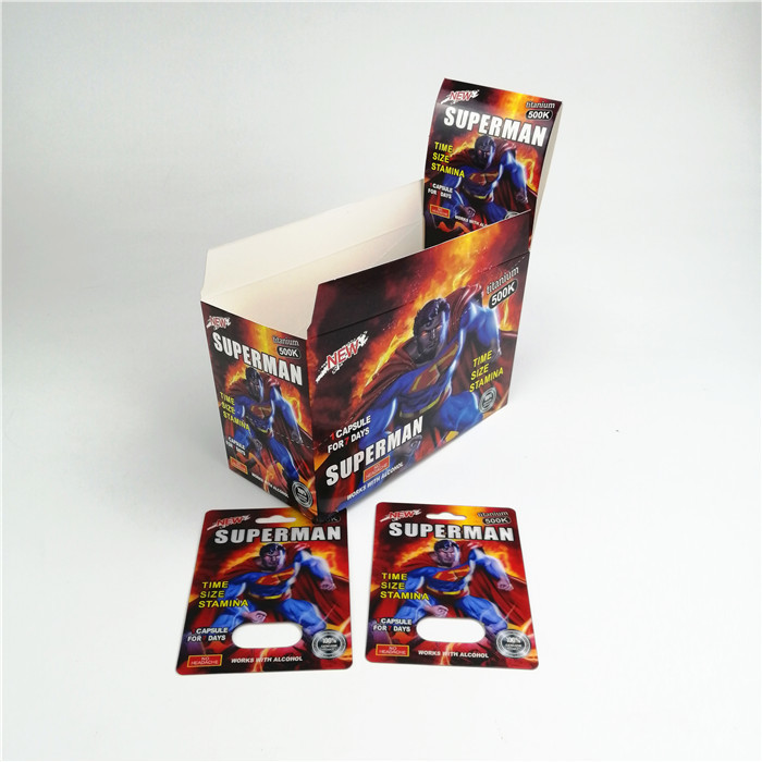 Silk Printing CMYK Sex Pill Packaging Card 9x12cm