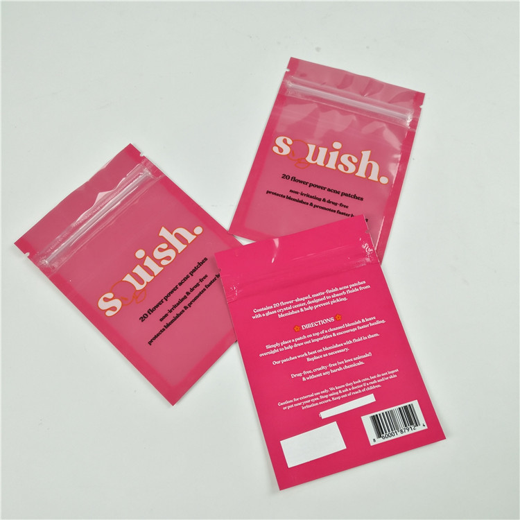 Mini quantity clear front dental floss hang hole plastic bags aluminum foil digital print zip lock bag packaging