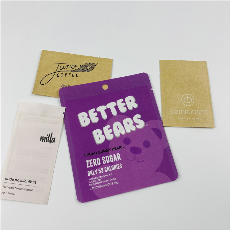 Digital Printing MOPP  Compostable Sachet Flat Bag 23x35cm