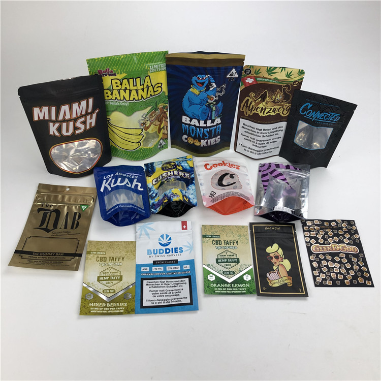 CBD 3.5g Soft Touch Cookie Bag Smell Proof Mylar Childproof Foil Pouch Packaging