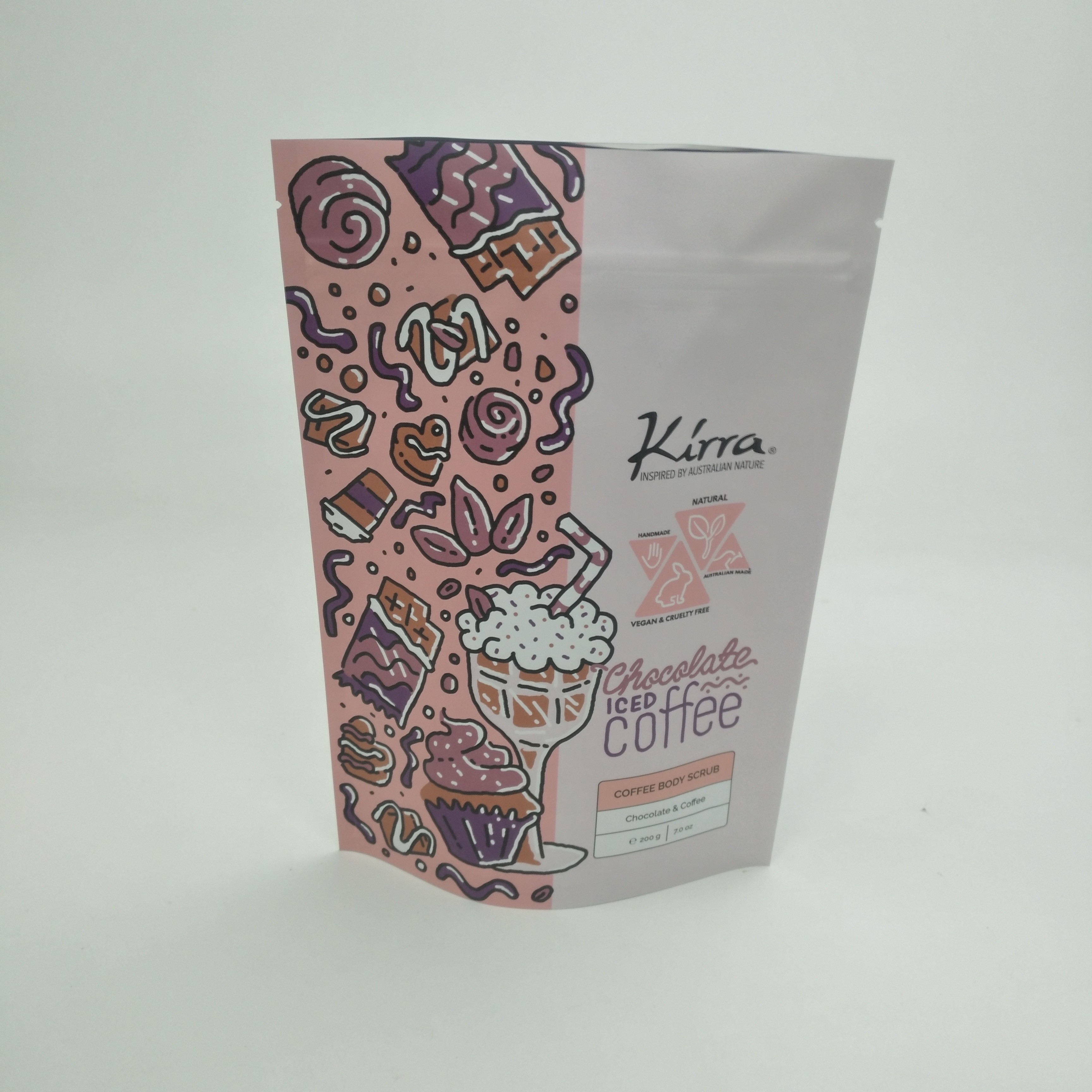 Bolsa Matt Film MOPP VMPET Resealable Stand Up Pouch For Beans Doypack