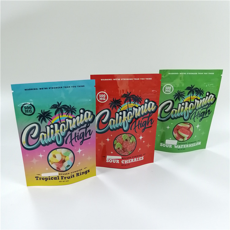 CBD Flower Herbs  Three Side Seal Pouch Customized Printed Laminated