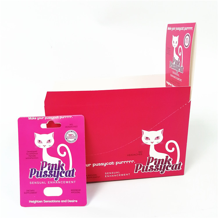 Pussycat Package Rhino Capsule Pills Blister Card UV printing
