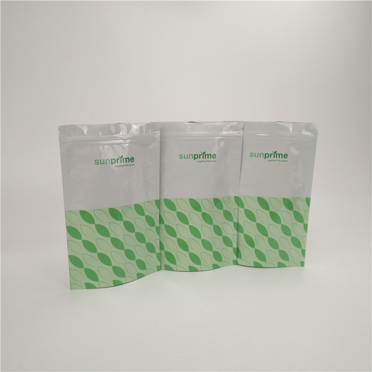 Stand Up Resealable Zip Lock Aluminum Plastic Bags Custom Food Grade Tea Plastic Bag
