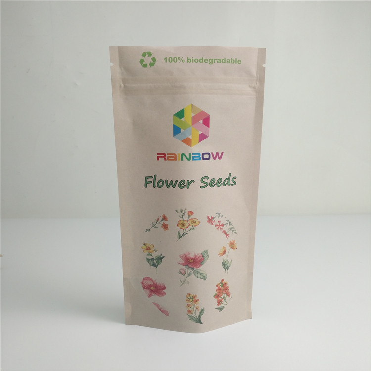 Food Kraft Compostable Heat Seal Bags Eco Friendly Digital Printing Custom Logo Packaging