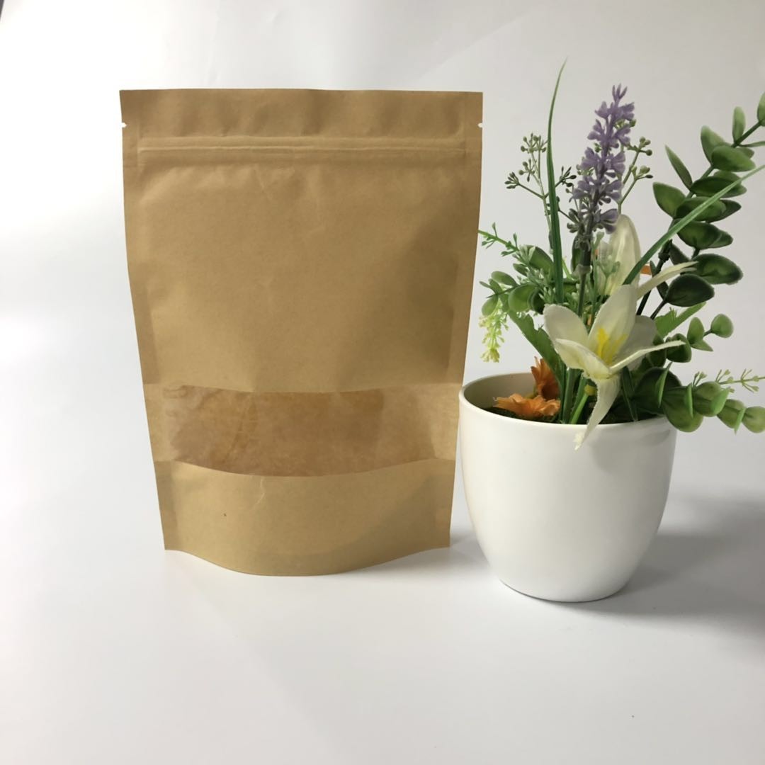 Food Storage Sealing Kraft  Stand Up Pouch Custom Logo