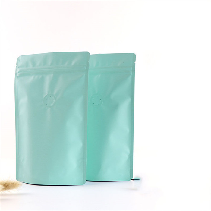 Gravure Printing Matte Finish Aluminum Foil Zipper Coffee Bags With Valve