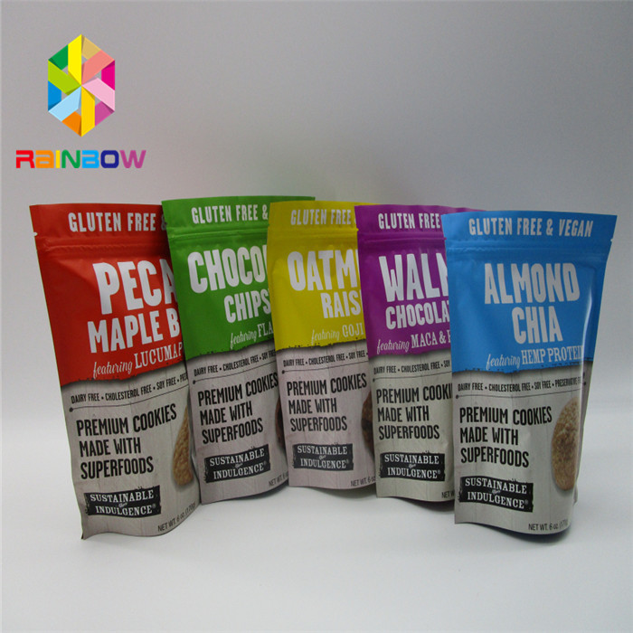 Plastic Mylar Aluminum Foil Stand Up  Bags Printed Food Grade