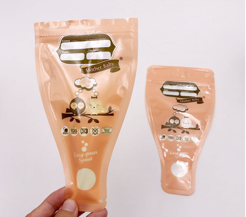 Pre Sterilized Freezing 8oz Breast Milk Storage Bags Double Zipper Sealed