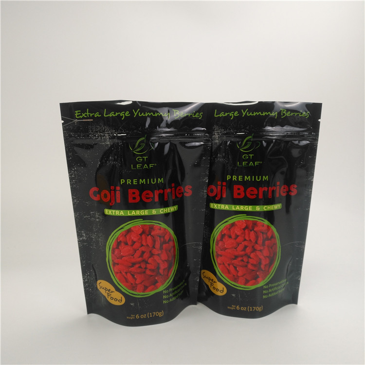 Dried Fruit Glossy Aluminum Foil Stand Up Plastic Pouch Packaging With Zipper