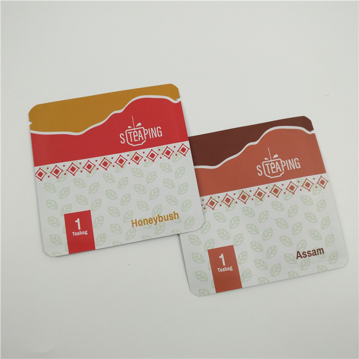 Foil Plastic Tea Recyclable Pouch Packaging Black Green Customized Logo
