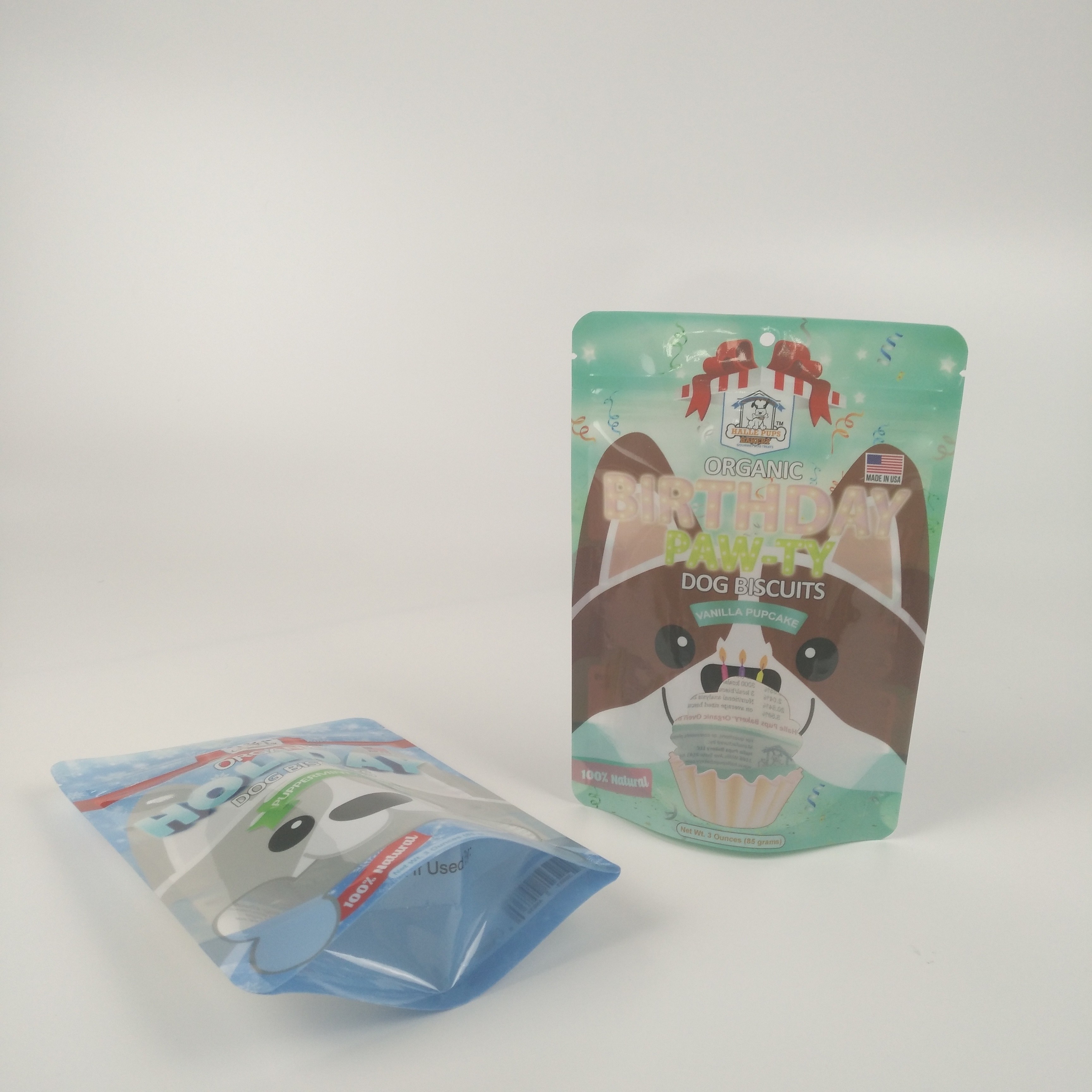 Dog Chicken Biscuit Mylar Stand Up Pet Food Packaging Customized Logo