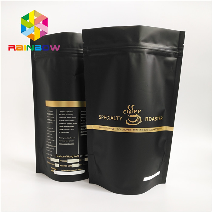 Frozen Food Zip Lock Aluminium Foil Stand Up Pouch Frosted Resealable