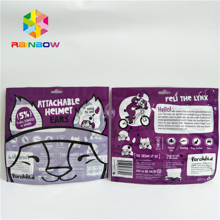 Three Side Sealed Small Custom Printing Packaging With Clear Front Window