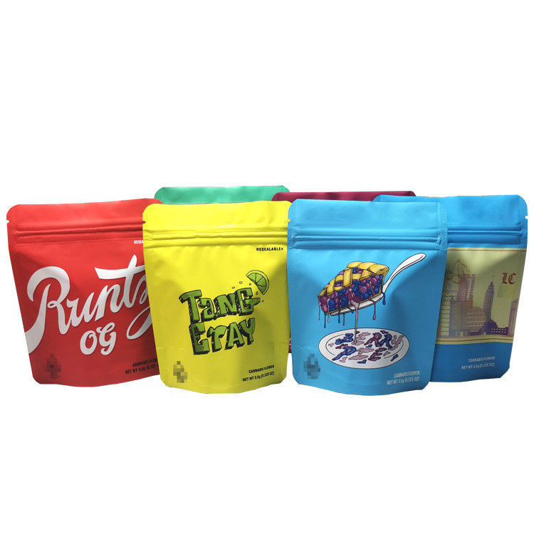 3.5g 7g 14g 1oz 1lb Premium Flower Pouch Custom Printed Foil Laminated Mylar Packaging Smell Proof  Bag