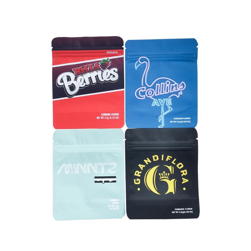 Weed Packaging Edible 3.5 Gram Mylar Bags Heat Sealed Smell Proof Zip Lock Bags Honey Sachet
