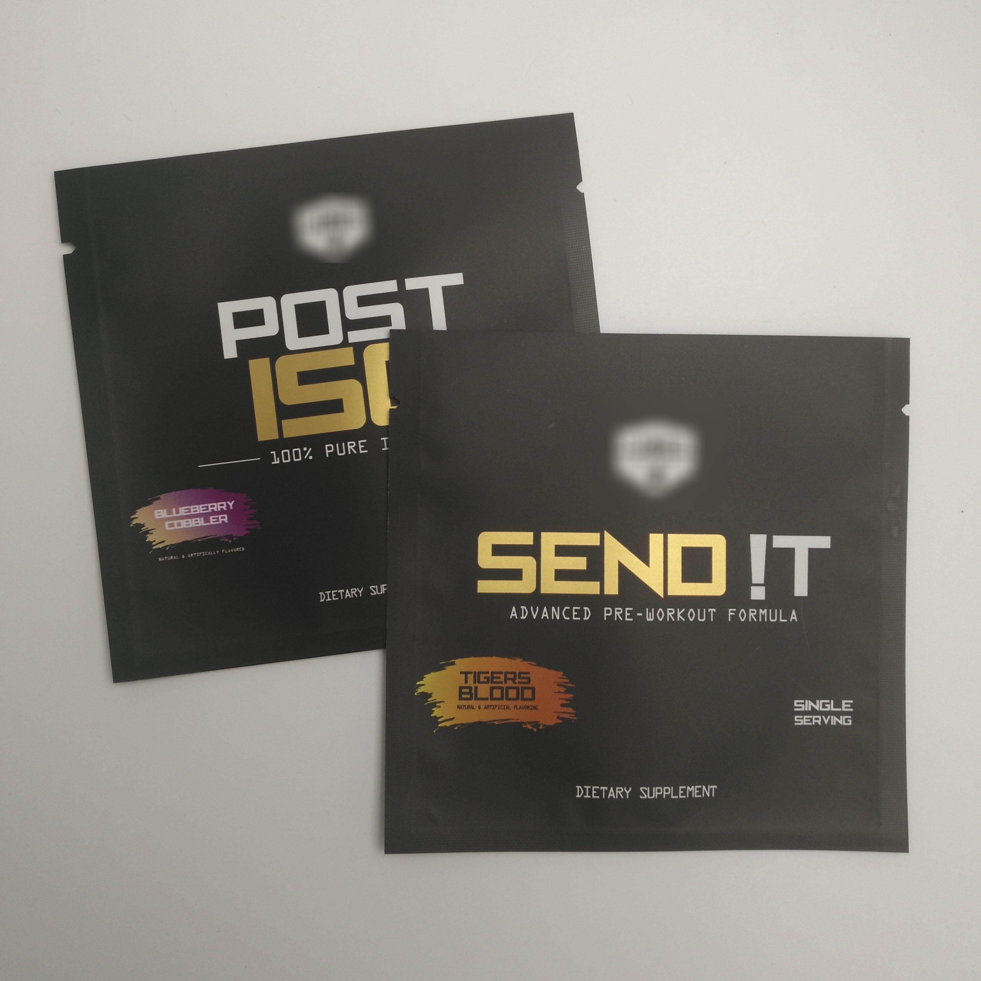 Gold Printed Cosmetic Sealed Bag Small Size Sachet Aluminum Foil Plastic Snack Heat Seal Three Side Seal Bags