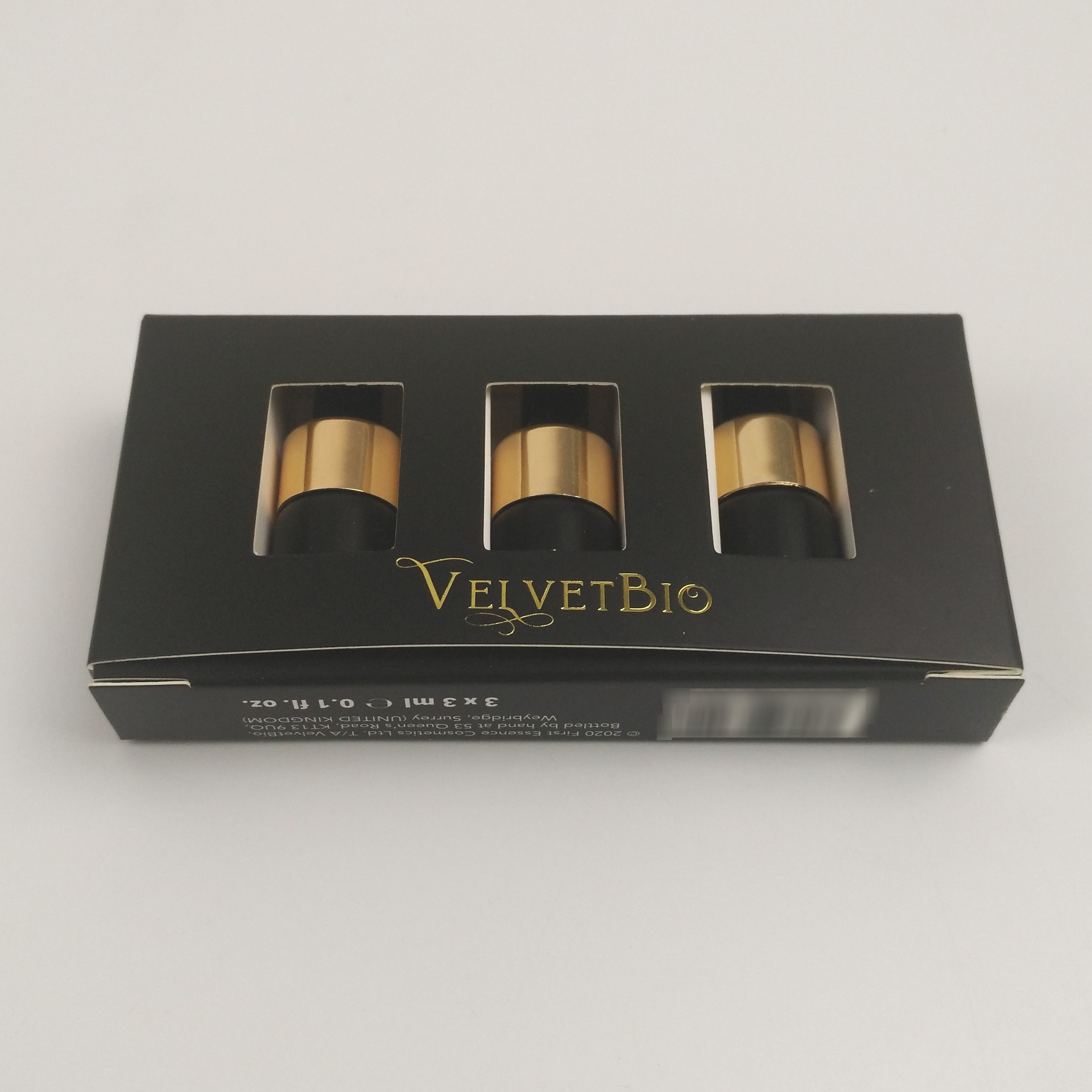 Custom Logo Gold Foil UV Printed Rectangular Tube Cardboard Cosmetic Paper Packaging Box For Essence Serum Skin Care
