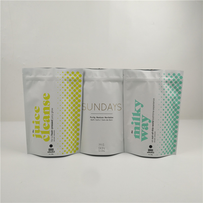 Matte Lamination 400g Aluminum Foil Bags Plastic Bath Salt VMPET