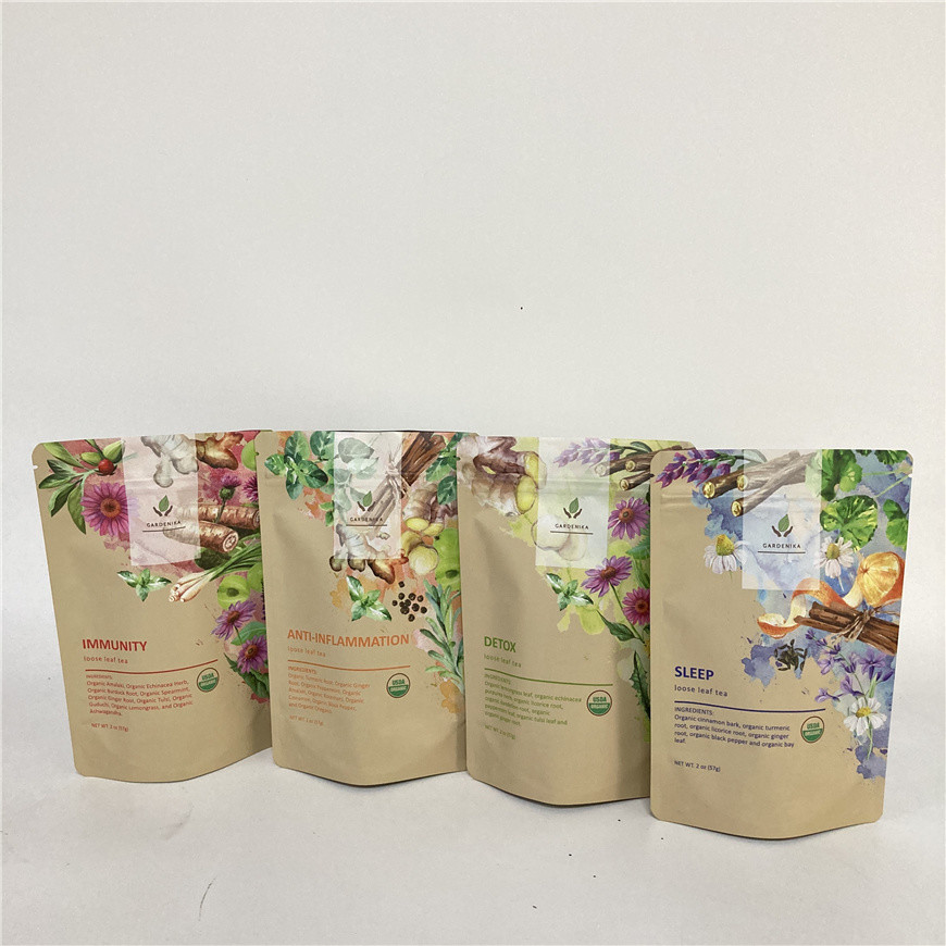 Cmyk  1.2C MPET Stand Up Zipper Pouch 1.5C PA For Tea / Coffee