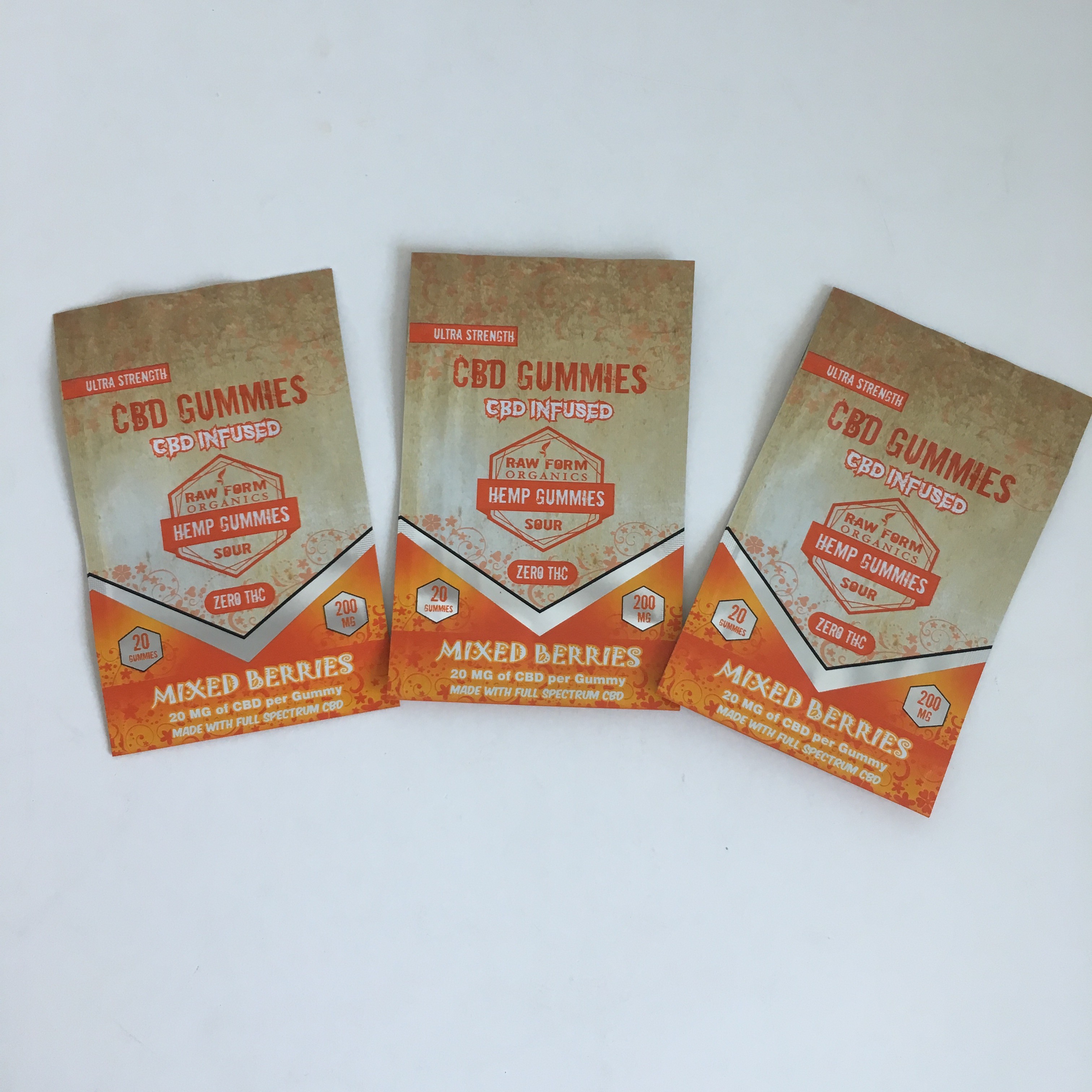 Printing Ziplock Cannabis Flower Plastic CBD Infused 50mg 100mg Gummies Ziplock Mylar Packaging Bags