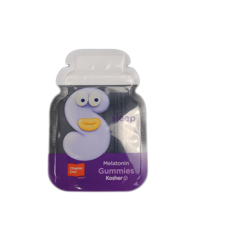 Cb Custom Shape 3 Side Seal Foil Packaging Gummy Candy Flat Bag Custom Plastic Pouches Packaging Zip Lock Bag