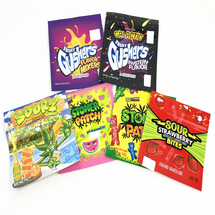 Matte CMYK 100mic Mylar Foil Pouch Packaging VMPET CBD Packaging Pouch