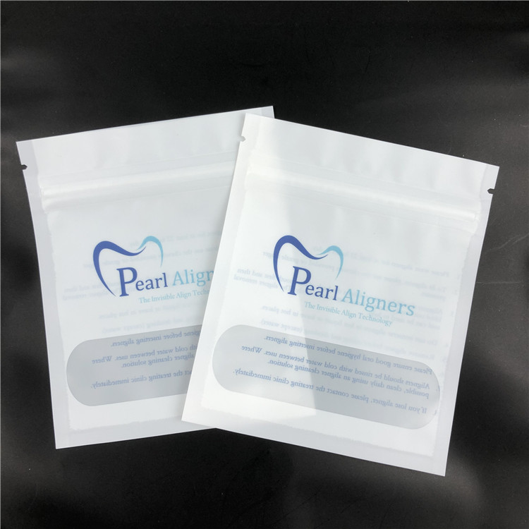 Dental Braces Pearl Aligners Mylar Zipper Bags See Through Kraft VMPET