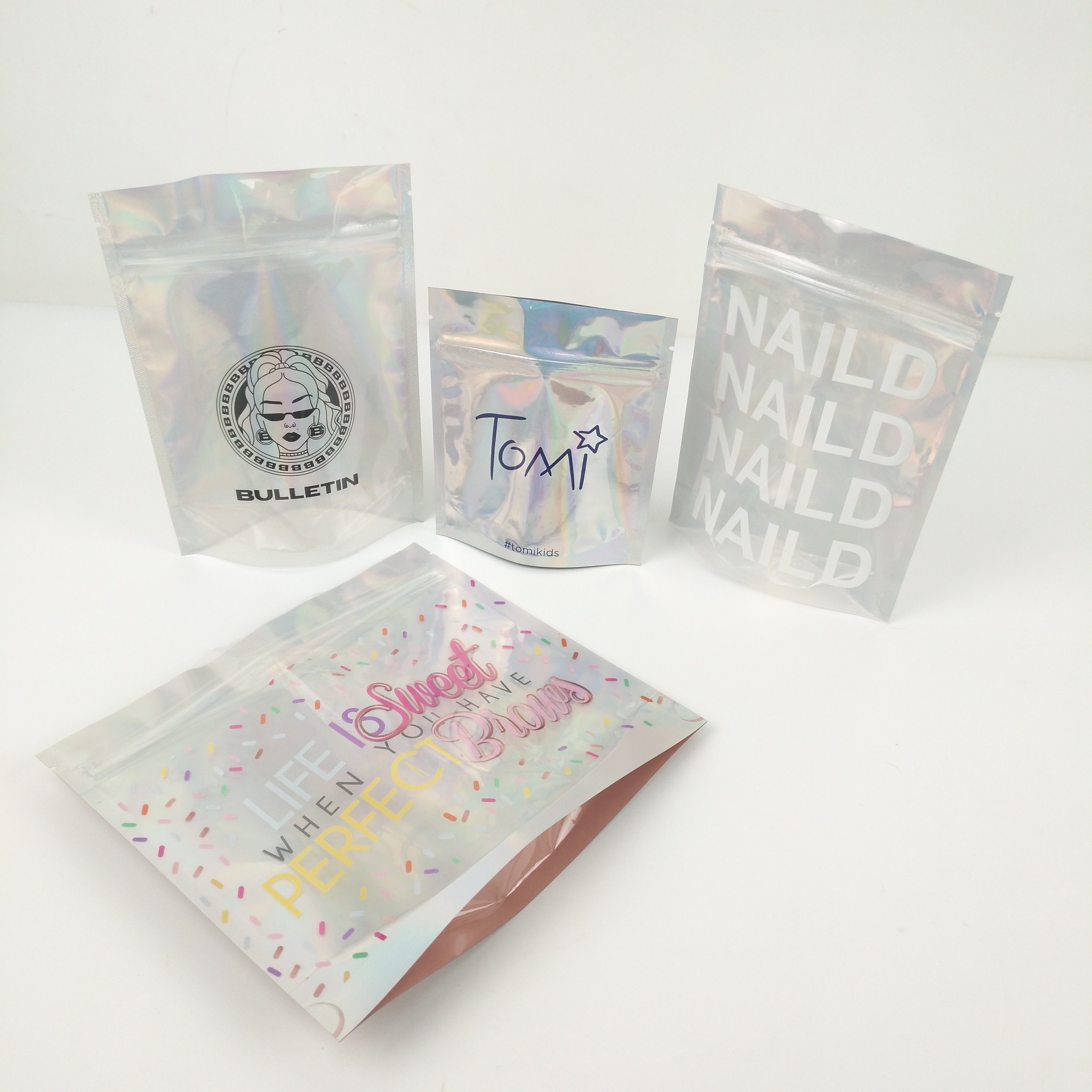 1.2c Mpet CMYK Ziplock Plastic Packing Bags VMPET Gravure For Jewelry Cosmetics