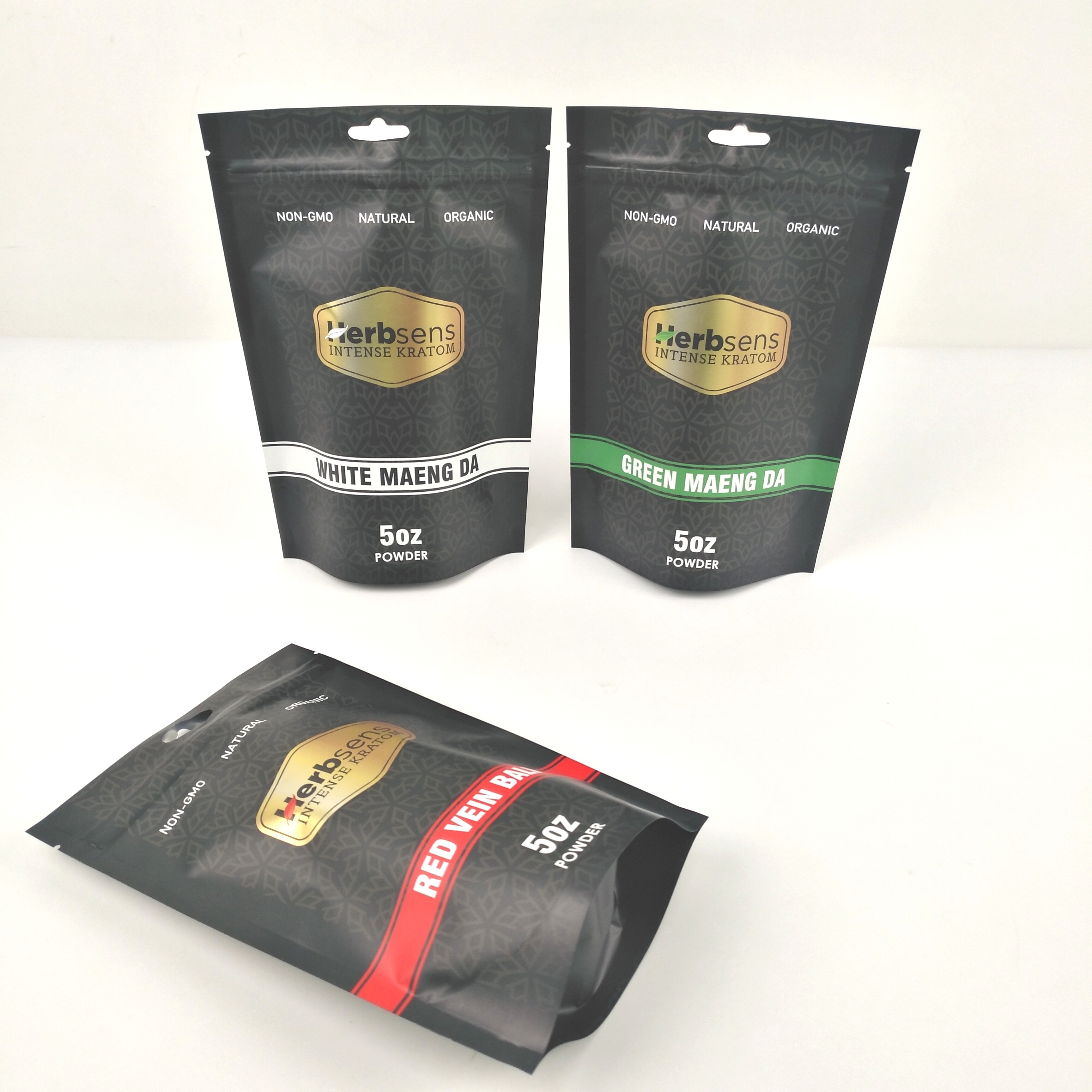 200g Vmpet 10C Laminated Plastic Pouches Packaging Black Matte Mopp